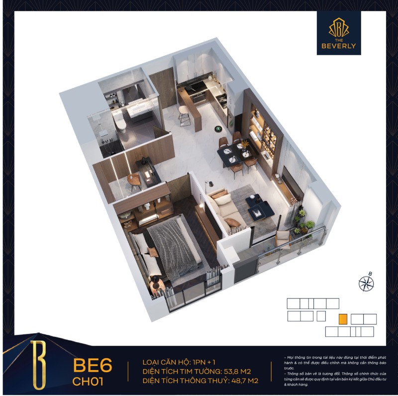 1 phòng ngủ vinhomes grand park