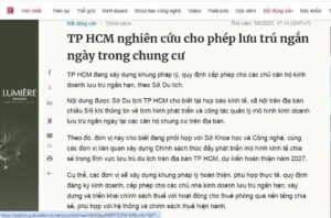 TP.HCM sắp cho phép thuê Airbnb trong chung cư?